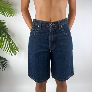 Vintage Y2K Indie Grunge Denim Jean High Waisted Bermuda Shorts / Size: 18